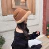 Plush bucket hat women's autumn and winter simple retro face small bucket basin hat plush warm hat