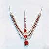 European and American Fashion Red Water Drop Pendant Forehead Lace Lady Temperament Shining Drill Head Chain Hair Accessories