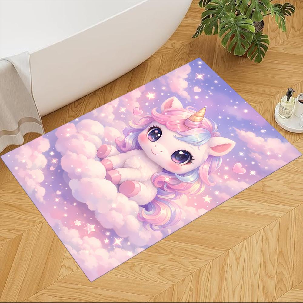 Moonlit Unicorn In Enchanted Forest Non-Slip Home Carpet Design for Office Decor Living Room Bedroom Gift