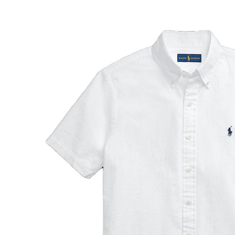 Polo Ralph Lauren Logo Embroidered Polo Shirt Men Shirts White MNPOWOV1N820309-100