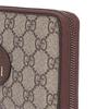 Gucci Seria Neo Vintage Długi Metalowy Zamek Błyskawiczny Z Logo Zdobionym Tygrysią Głową Płócienny I Skórzany Portfel Portfel Unisex Hebanowy Brązowy Żółty 473953-K9GOT-8861