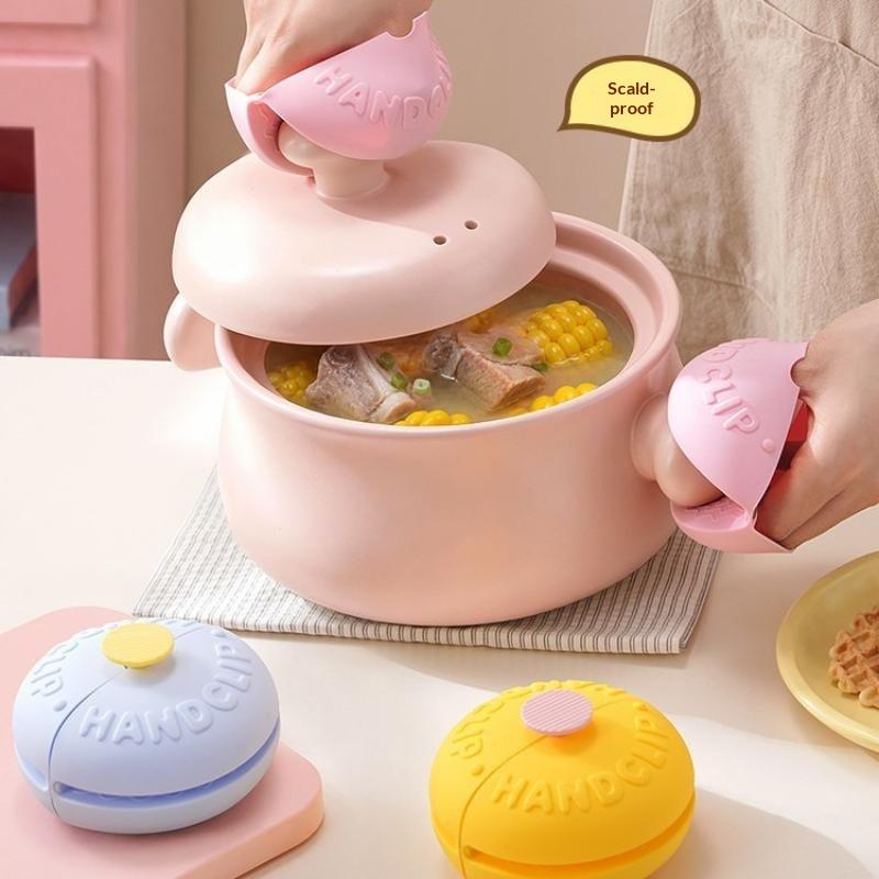 2Pcs Silicone Oven Mitts Pinch Grips Soft Anti Scald Pot Handle Holders Heat Resistant Cooking Baking Kitchen Gloves Pair