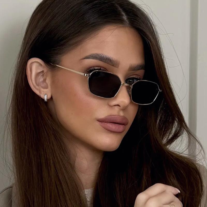 Protective Glasses 3pcs Fashion Metal Square Sunglasses Women Small Feame Punk Design Eyeglasses Colorful Lens Glasses UV400