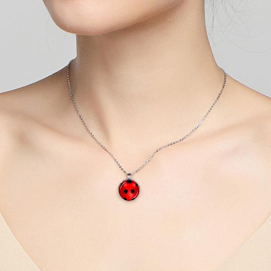 Chain Necklace Cute Cartoon Decorative Charm All-match Adjustable Cosplay Jewelry Glass Mirror Men Women Animal Print Pendant Necklace Sweater Chain