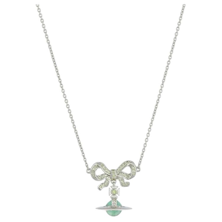 

Vivienne Westwood Floral Design Necklace Women necklace Silver Green 63030027J26S353 Basic Packaging-Dust Bag+Box