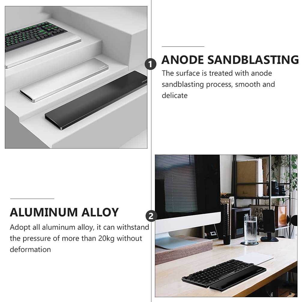 NUOLUX Wrist Rest Armrest Palm Rest Wrist Rest Metal Hand Rest Stylish Ergonomic Design Arm Rest 87 Keys Wrist Rest for Keyboard Aluminum Alloy Hollow