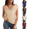Summer New Women's Sexy V-Neck Sequins Pearlescent Party Vest T-Shirt