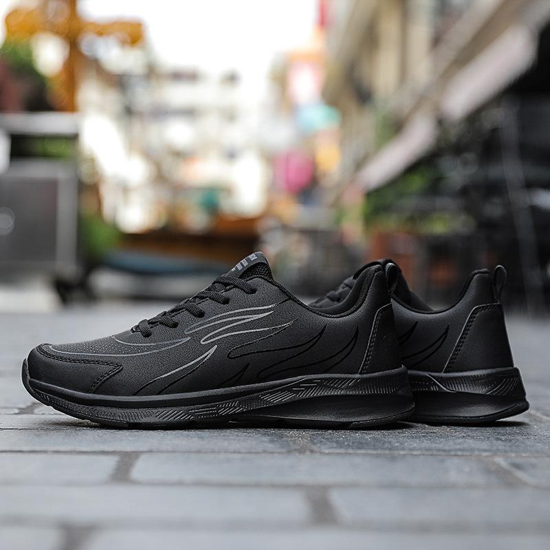 Spring and autumn shoes leather surface sports shoes waterproof and non-slip running shoes casual shoes travel shoes 38