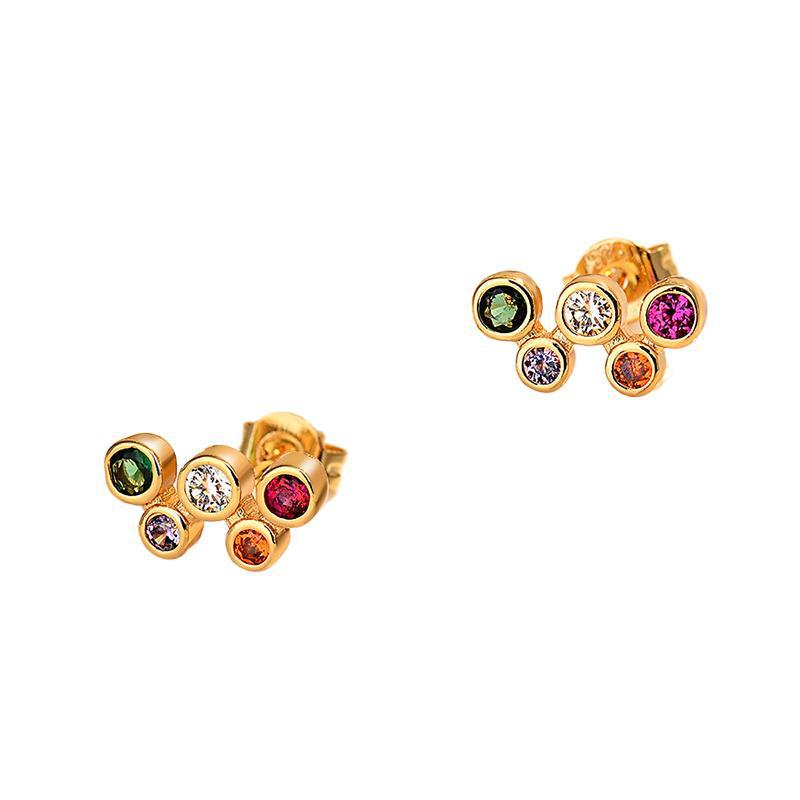925 Sterling Silver Jewelry Uxury Colorful Crystal Butterfly Stud Earrings for Women Wedding Party Jewelry for Girls Friend Gift