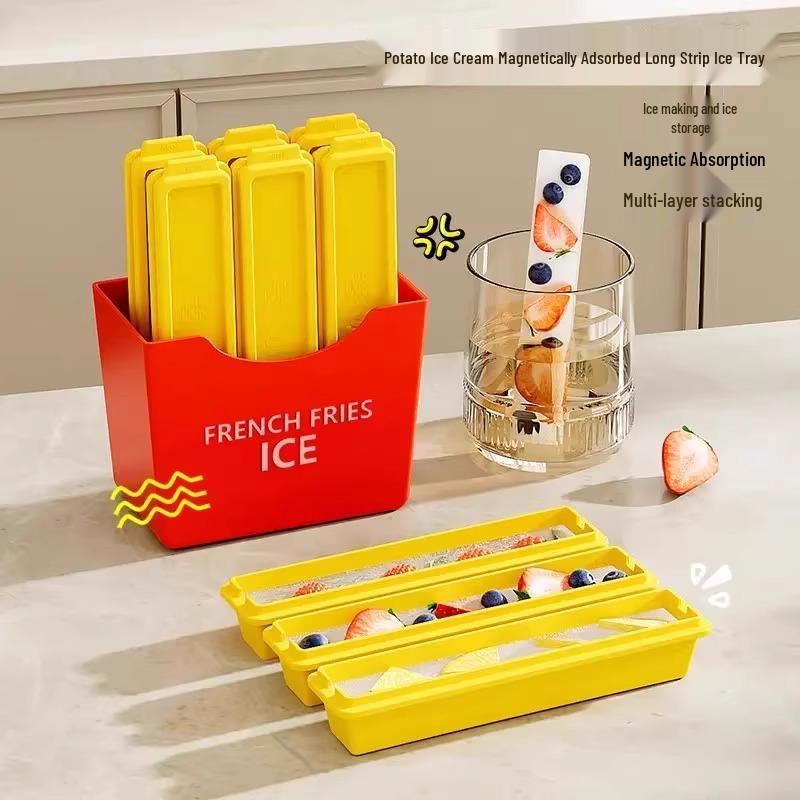 Food Grade Long Ice Cube Mold & Storage Tray for Whiskey and Cocktails