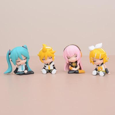 Miku & Freunde Set: 4 Gashapon Figuren von Miku, Luka & den Kagamine Zwillingen von TOMY