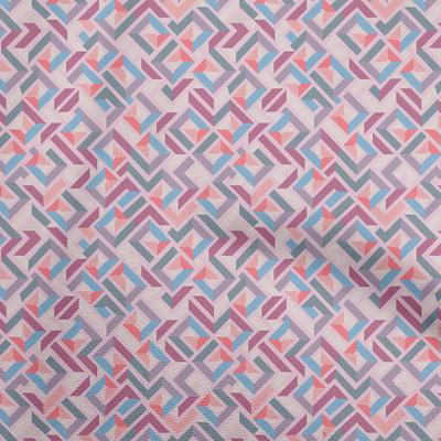 Tecido de algodão Flex Light Pink Tecido de costura geométrica por metro Impresso DIY Roupas Suprimentos de costura 40 polegadas