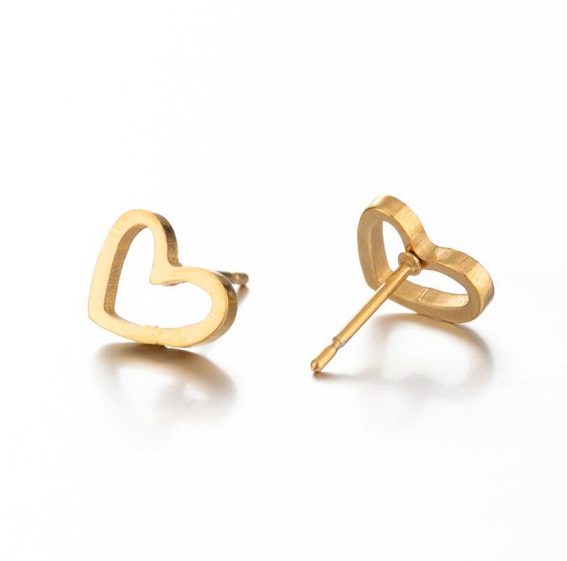 Stainless Steel Geometric Animal Earrings Set: Water Drop, Horseshoe, Heart, Cross, Fish, Snake Designs