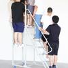 Adjustable Wheeled Platform Ladder for Supermarket Stocking and Picking