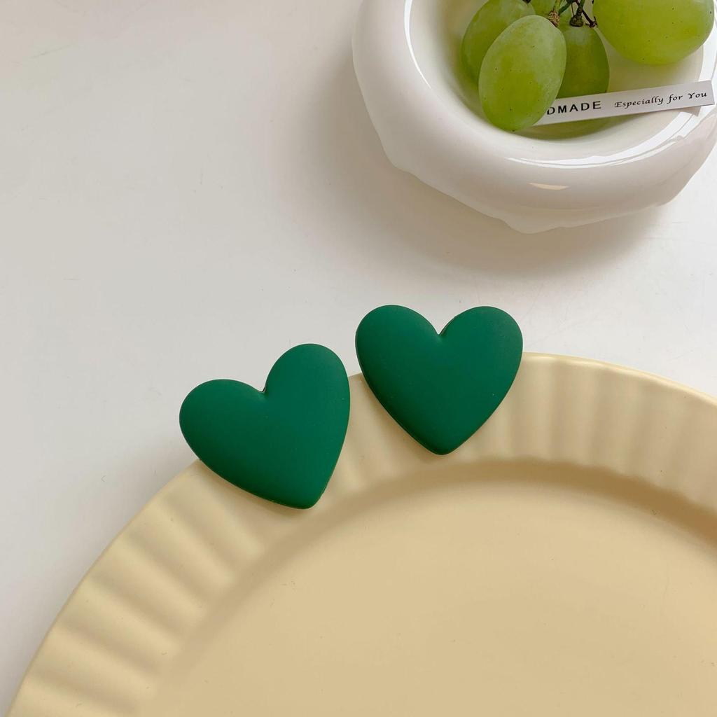 Semplici Orecchini a Forma di Cuore Color Caramella Moda e Carini Orecchini Geometrici a Forma di Cuore in Acrilico Verniciato a Spruzzo Orecchini da Ragazza