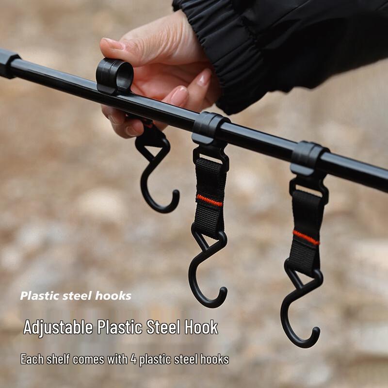 Outdoor Camping Folding Desktop Storage Rack with Lamp Holder