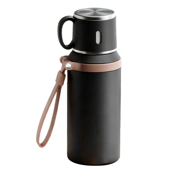 Stainless Steel Water Bottle with Tea Infuser Double Wall Vacuum Drink Container Leak-Proof Portable 600ml Insulated Coffee Tumbler for Hot Cold