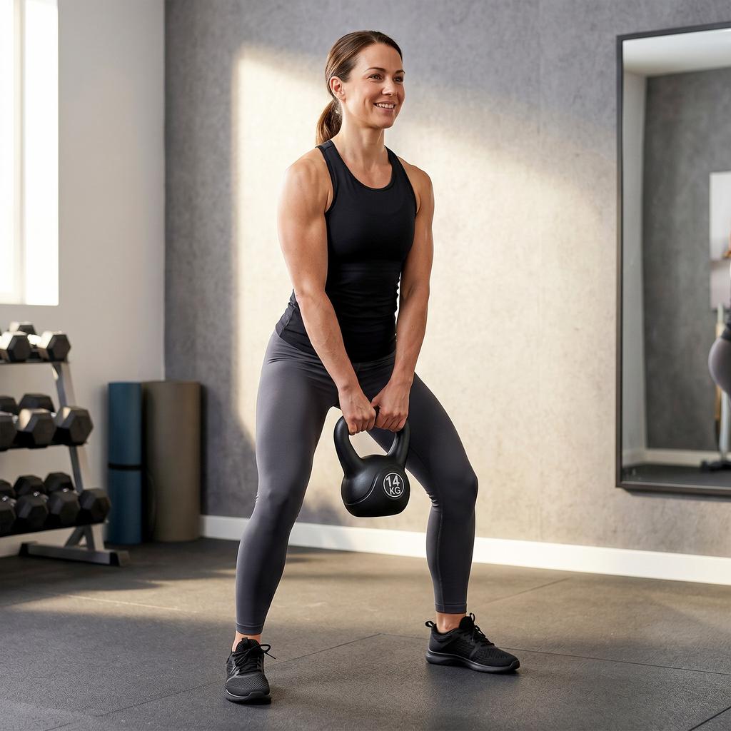Kettlebell Ball Weight 14 Kg Weight Dumbbell Filled with Sand for Beginners Black