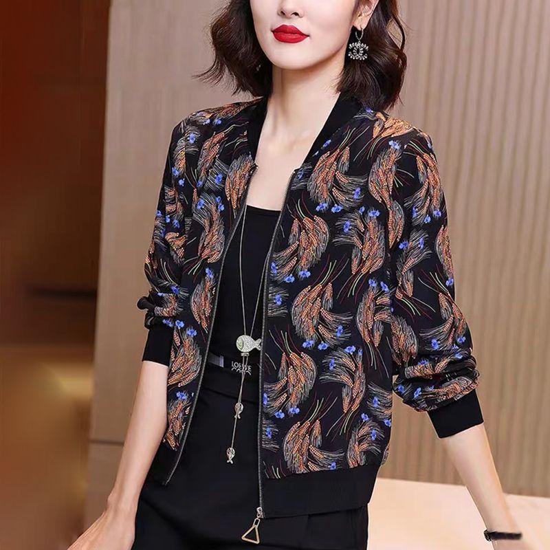 Versatile Zippered Jacket for Middle-Aged Women - Long-Sleeve, Plus Size, Spring/Autumn 2025