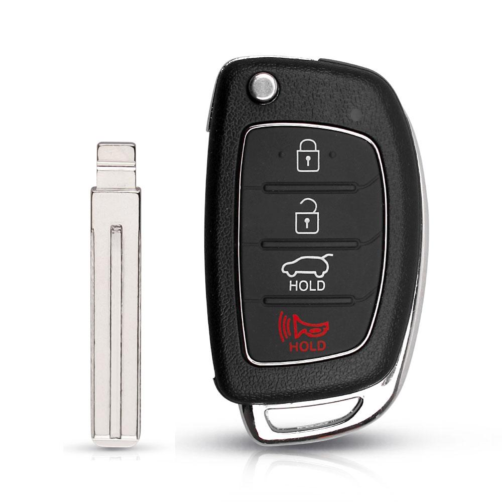 KEYYOU Fob 3 Buttons Flip Folding Remote Car Key Shell Case For Hyundai HB20 SANTA FE IX35 IX45 Accent I40 Solaris