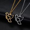 My Shape Bird Pendent Necklace for Women Peace Dove Pigeon Bird Animal Charms Necklaces Choker Chain Stainless Steel Jewelry