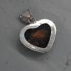 Heart Shape Red Blue Labradorite 925 Sterling Silver Pendant, Boho Style Labradorite Pendant Jewelry