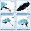 1pc Sturdy 8-Bone Auto Umbrella, Golden Regal Falcon Umbrella, Digital Printed, Foldable Umbrella for On-the-Go Outdoor Use