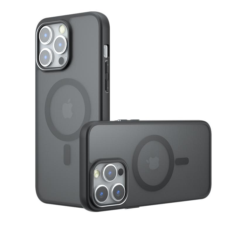 

Для Apple iPhone 15 Plus Pro Max матовый противоударный чехол TPU с магнитным покрытием, устойчивый к падениям, не желтеющий, задняя крышка For iPhone 15 Pro Max прозрачный черный