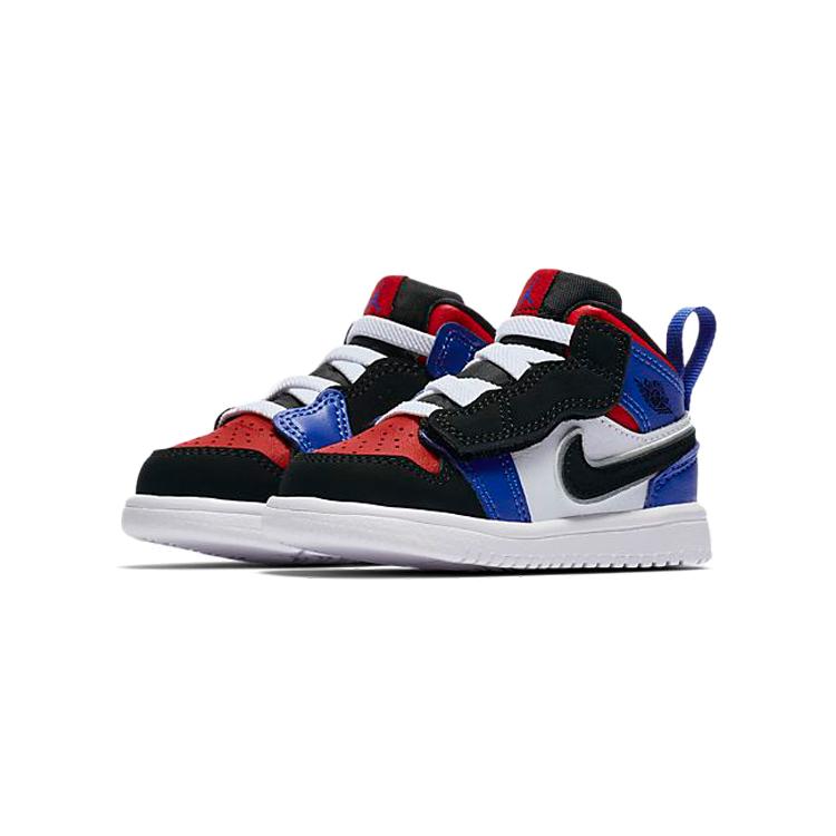 Jordan Air Jordan 1 Slip Resistant Cushioning Slip Resistant Cushioning Mid top Toddler Shoes Black Blue Red AR6352-124