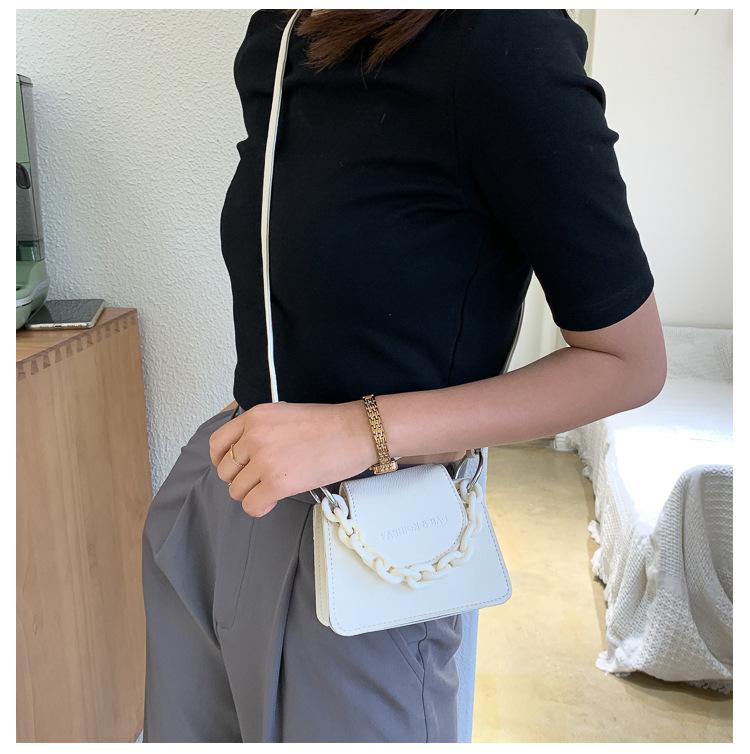 Summer Contrast Mini Bag 2023 New One Shoulder Trend Crossbody Bag Chain Small Square Bag