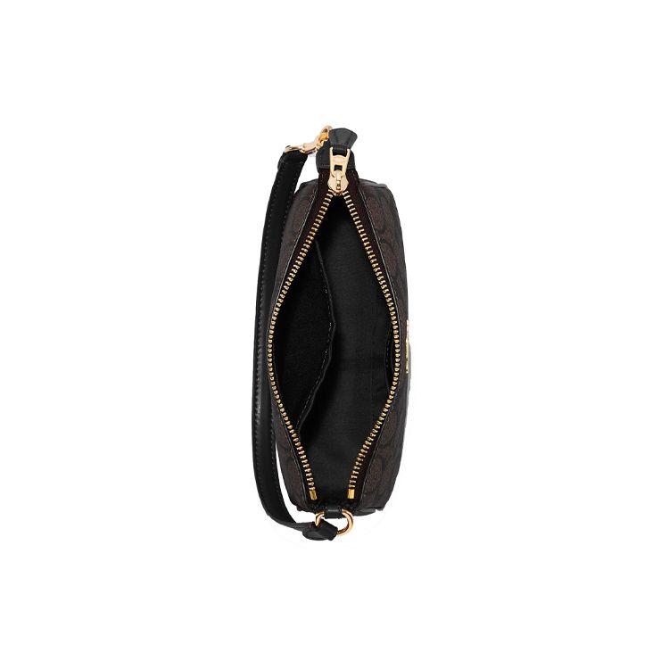 Coach Nolita 19 Metal Logo Imprint Charm Coated Canvas Smooth Leather Handbag Women Handbag Brown Black C3308-IMAA8