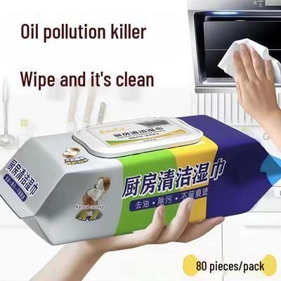 Thick Household Kitchen Wipes: Strong Oil & Stain Remover, Gentle On Hands, Large Pack