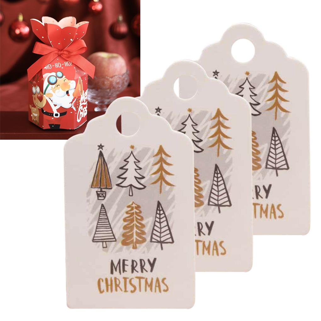 100pcs Merry Christmas Tags Kraft Paper Card Gift Label Tag DIY Hang Tags