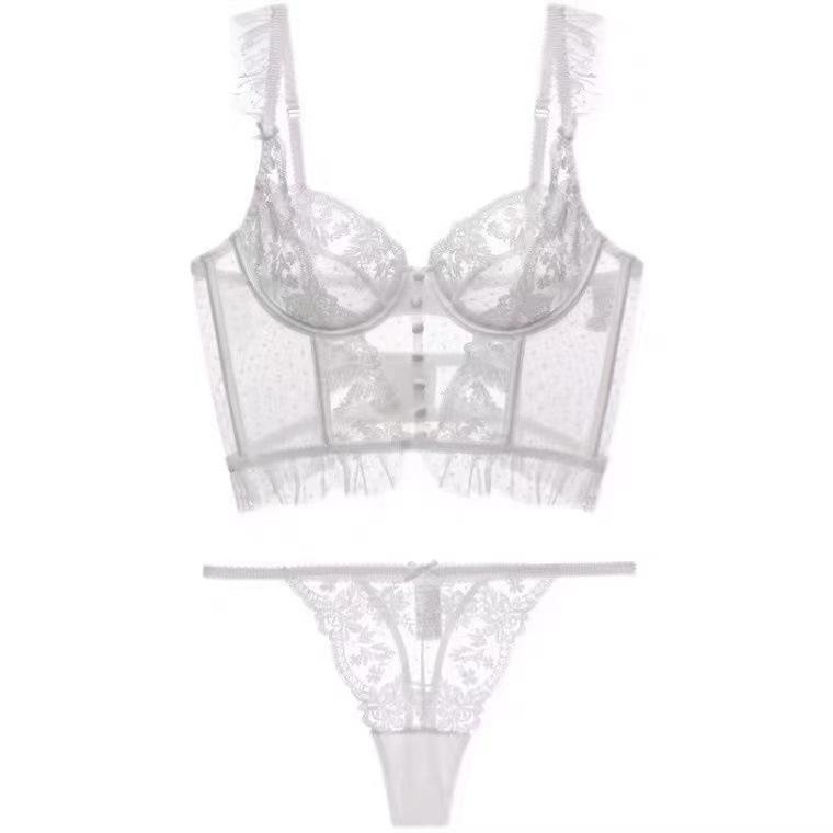 Lace French Thin Suspender Vest Fishbone Bust Sexy Suit