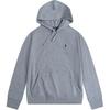 Polo Solid Color Pony Logo Embroidered Hooded Fleece Long Sleeve Sweatshirt Men Sweatshirt Gray 710740622-004