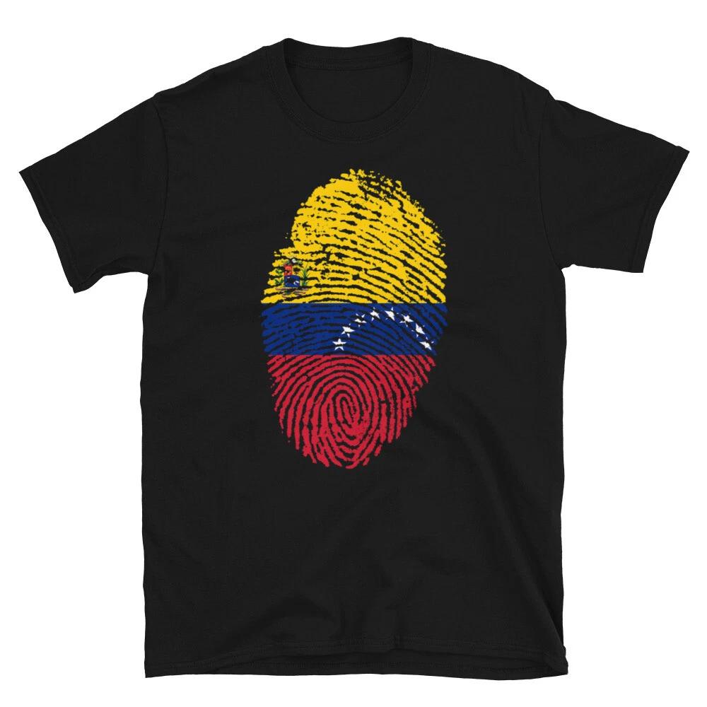 Venezuela Flag Fingerprint T-Shirt 2XL
