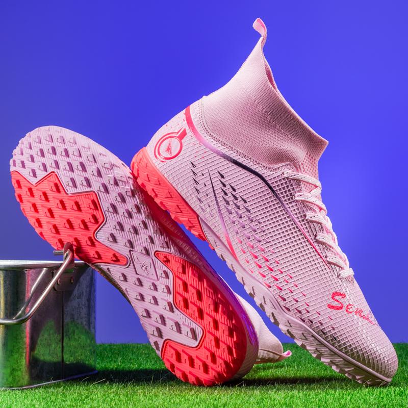 33-46 Men's/Women's Football Boots Rubber Soft Sole Short Nails Artificial Turf Youth Kids Football Shoes