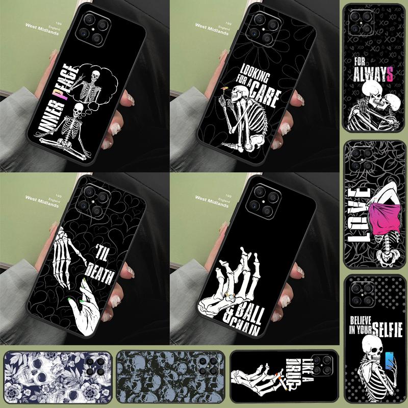 Skeleton Skull Art Case For Honor Magic 7 5 6 Lite Honor 200 Pro 50 70 90 Lite X9b X9a X8b X8a X8 X9 X9c Coque