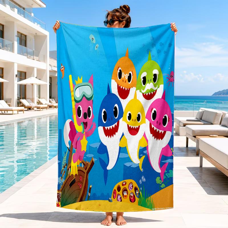 Cartoon Shark Dance Party Beach Towel, Microfiber Beach Towel, Perfect For Pool, Beach, Travel, Home Decor Beach Party Fan gifts