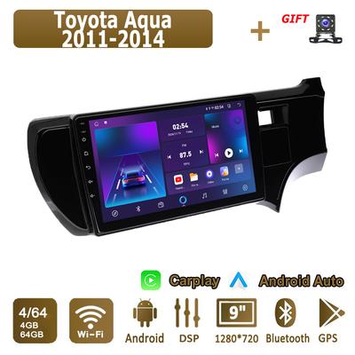 Android Carplay Car Radio For Toyota Aqua 2011-2014 Multimedia Player Head Unit Stereo GPS Navigation BT WIFI 4+64GB