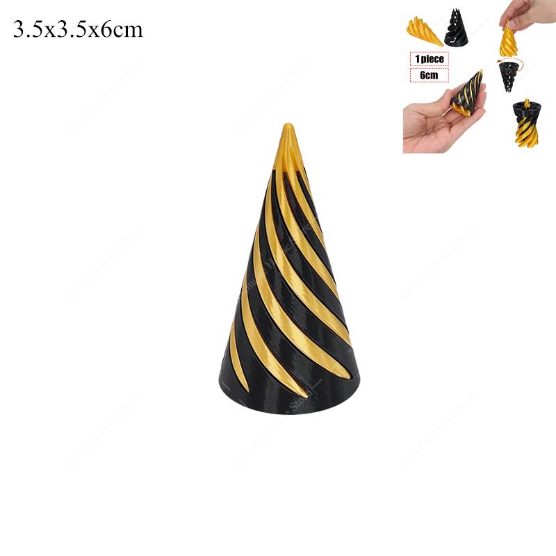 3D Printed Spiral Cone Impossible Pyramid Passthrough Fidget Toys Kids Sculpture Pass Through Vortex Thread Decompression Dolls