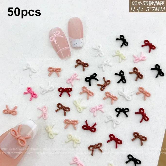 French Ribbons Colorful Resin Cute Bowknot Charm Leopard Print Bow Tie Nail Art Decorations Manicure Tools Accessories Wholesale