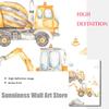 Cartoon Excavator Truck Tipper Wheel Loader Art Canvas Painting Nursery Print Child Posters Nordic Wall Pictures Boys Room Decor