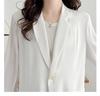Plus Size Women's Spring/Summer Lightweight Blazer - Loose, Slimming, 3/4 Sleeve, Natural Shoulder.