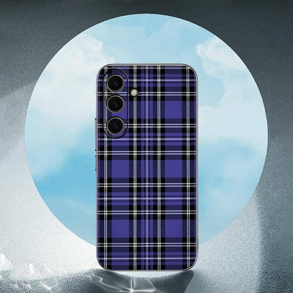 Buntes Karo Für Samsung Galaxy S25 S24 S23 Ultra S22 S21 Plus S20 Schwarze Weiche Silikon Schutzhülle