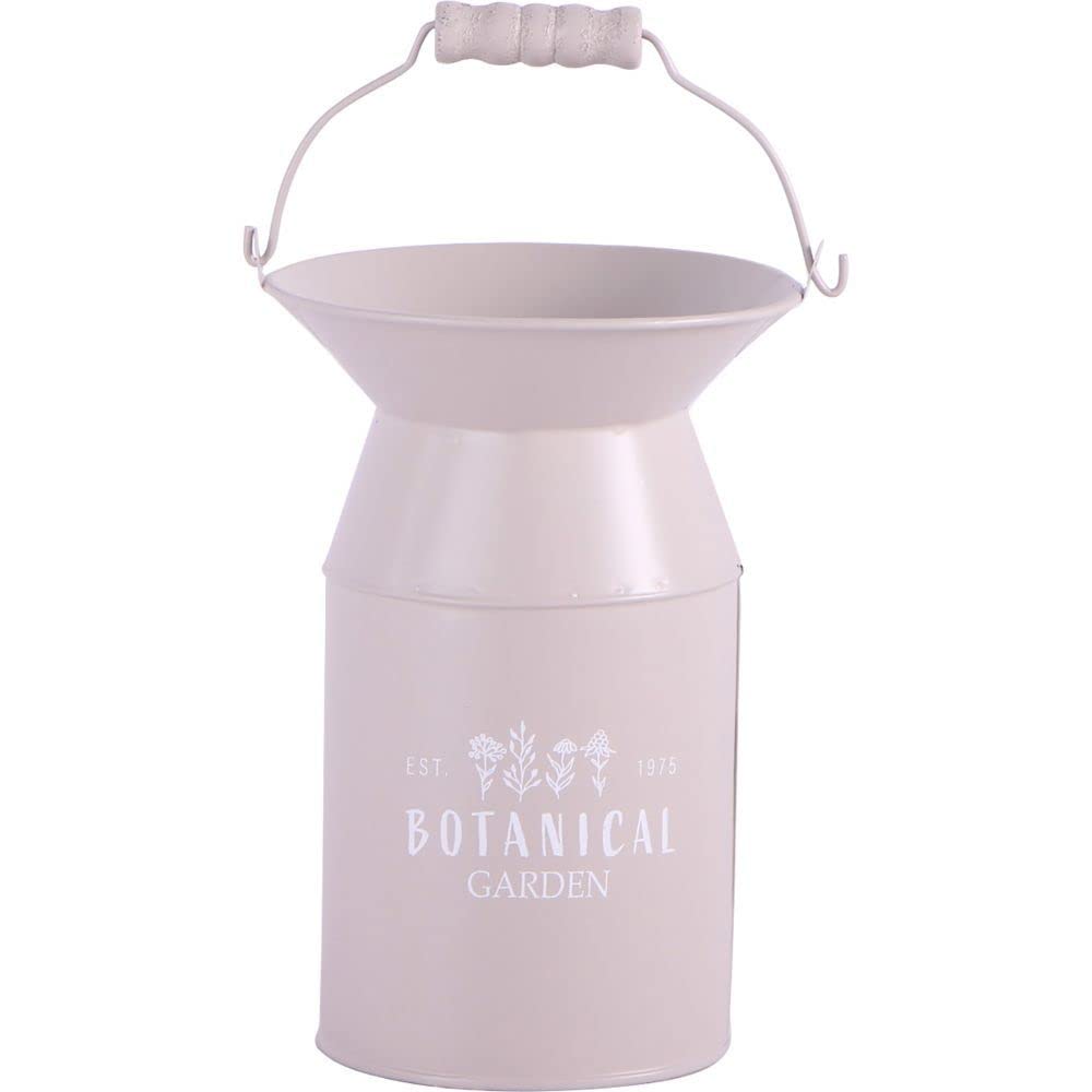 

Bestco Botanical Garden Pot, Small, Warm Gray, with Drainage Holes and Plastic Cup, Tin, NE-747