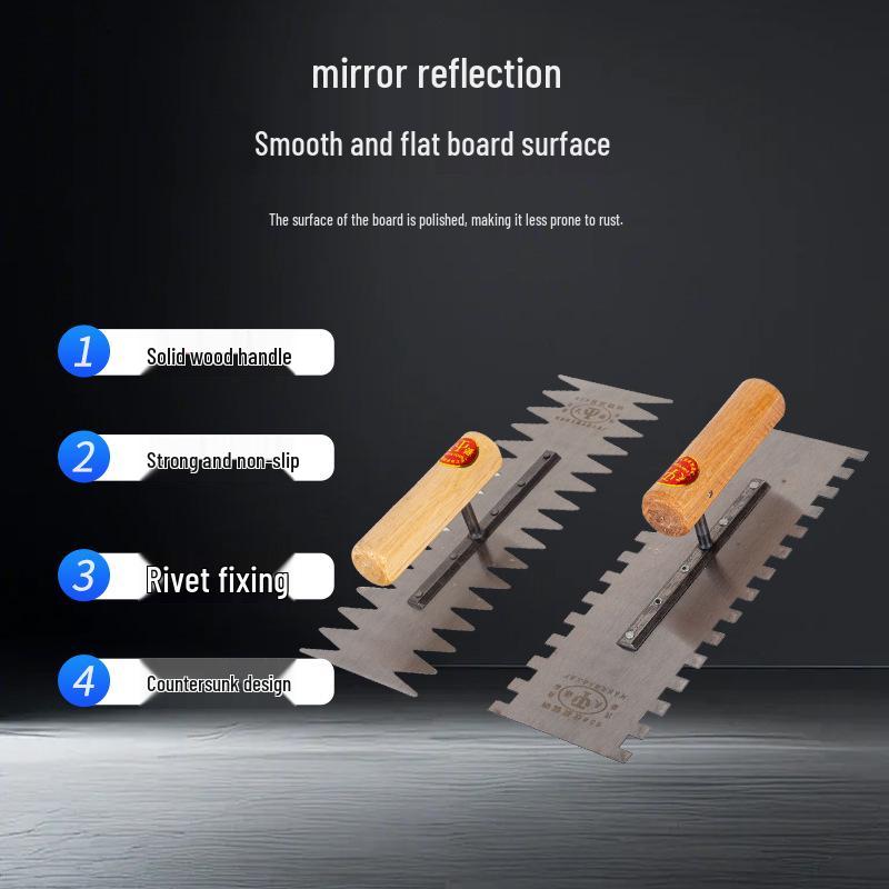 Pointed Toothed Trowel Plastering and Tiling Grout Scraper Tool