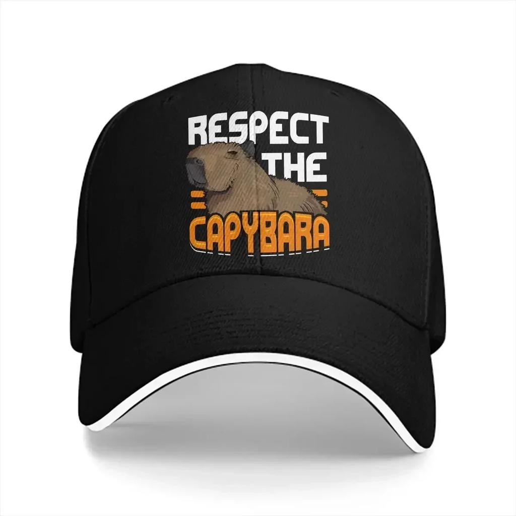 Respect the Capybara Baseball Caps Peaked Cap Capybara Animal Sun Shade Hats for Unisex Women