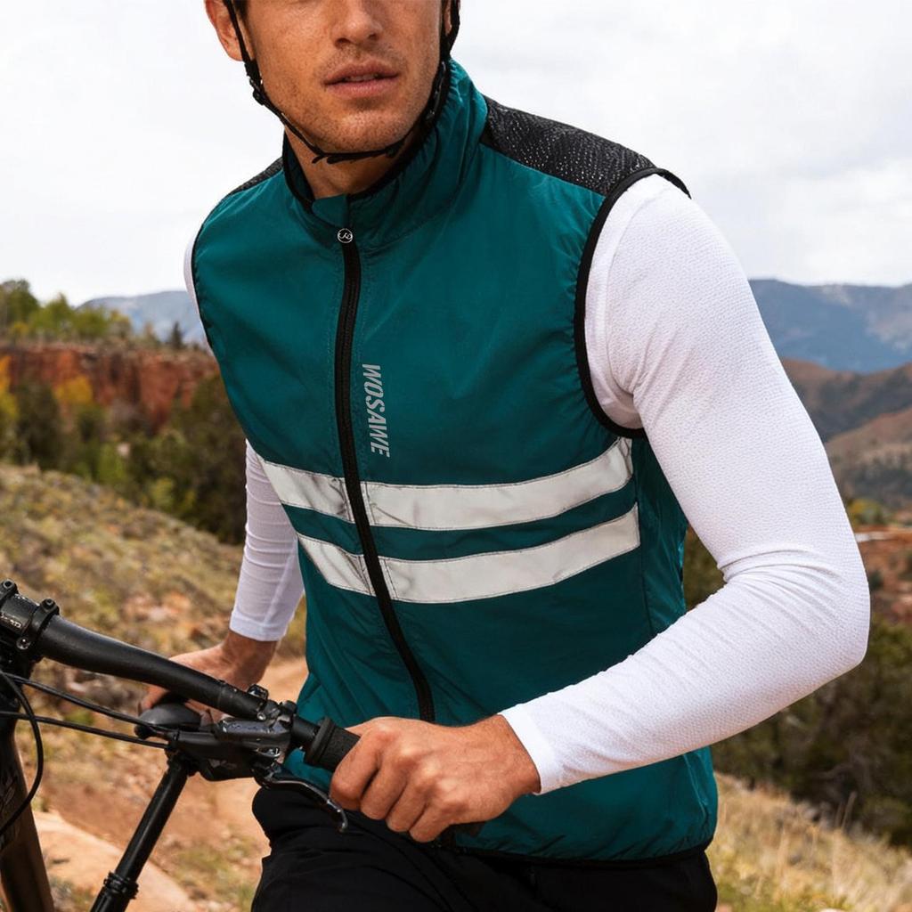 Cycling Vest WOSAWE MTB Bike Sports Windproof Gilet Bicycle Sleeveless Jacket