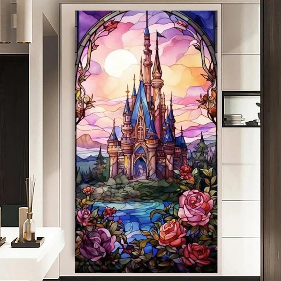 

Голубая Мечта Фантастические Цветы Лунный Замок Большая Алмазная Живопись Вышивка Крестом Алмазная Мозаика 5D DIY Рукоделие Пазл Картина A848 Full Round 50x100CM